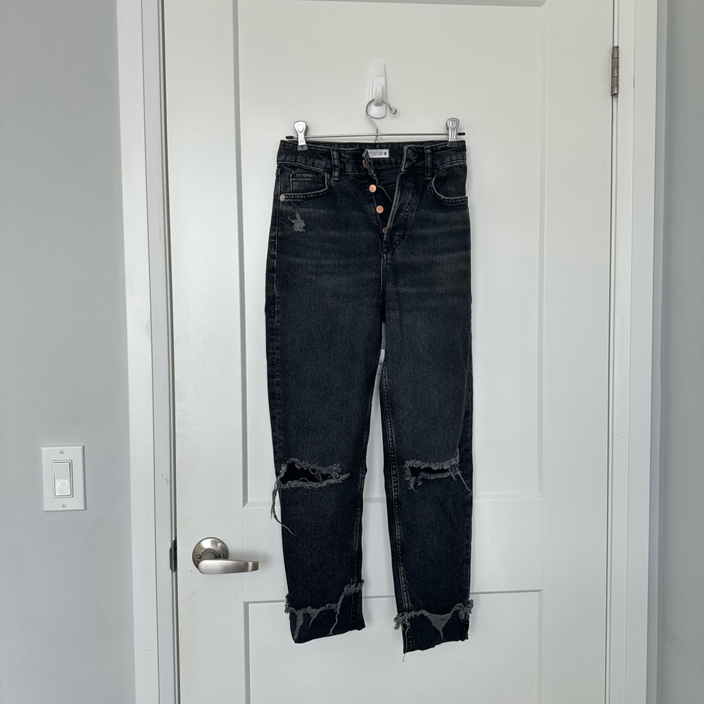 Zara Black Women's Black Distressed Jeans - Size 0